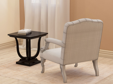 Chesterfield Leather Berjer 001 Modèle 3D