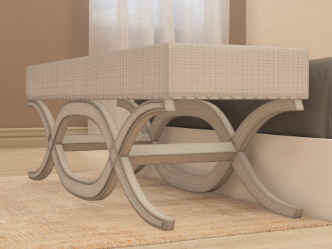 Bedroom Pouf 001 Modello 3D