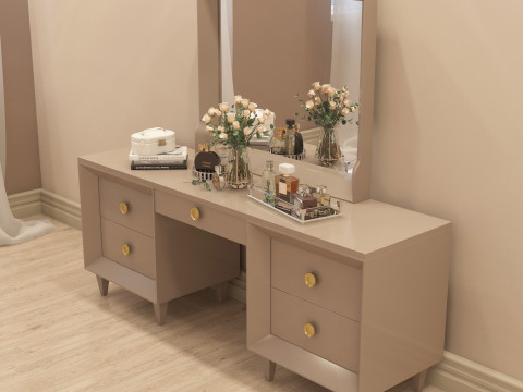 Modern Makeup Table 001 3Dモデル