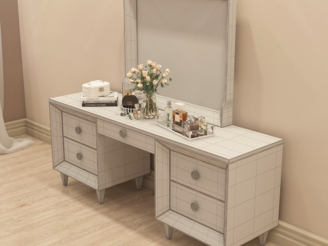 Modern Makeup Table 001 3Dモデル