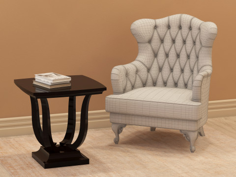 Chesterfield Fabric Berjer 002 3D Модель