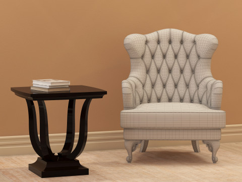 Chesterfield Fabric Berjer 002 3D Модель