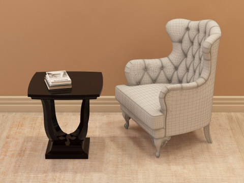 Chesterfield Fabric Berjer 002 3D Модель
