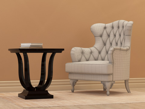 Chesterfield Fabric Berjer 002 3D Модель