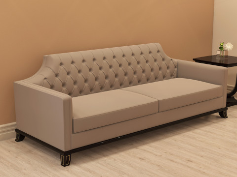 Chesterfield Fabric Sofa 002 3D 模型