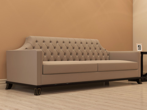 Chesterfield Fabric Sofa 002 3D 模型