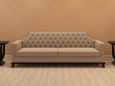 Chesterfield Fabric Sofa 002 3D 模型