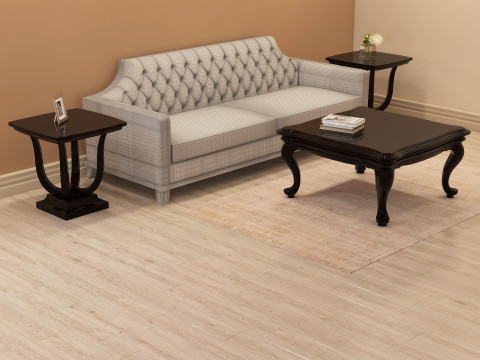 Chesterfield Fabric Sofa 002 3D 模型
