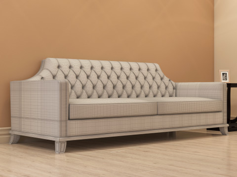 Chesterfield Fabric Sofa 002 3D 模型