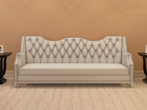 Chesterfield Fabric Sofa 002 3D 模型