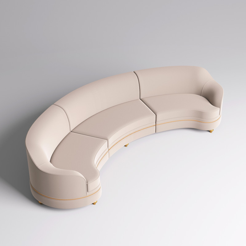 Fabric Round Sofa 001 Model 3D .c4d .max .obj .3ds .fbx .stl .blend 