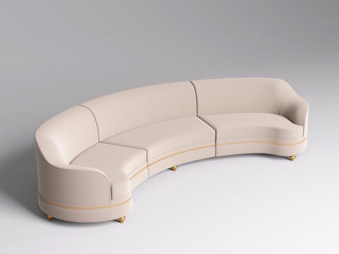 Fabric Round Sofa 001 Model 3D