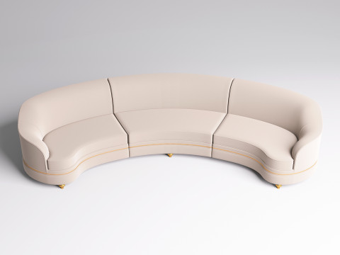 Fabric Round Sofa 001 Model 3D