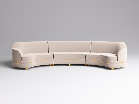 Fabric Round Sofa 001 Model 3D