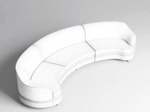 Fabric Round Sofa 001 Model 3D