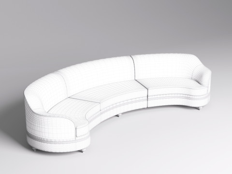 Fabric Round Sofa 001 Model 3D