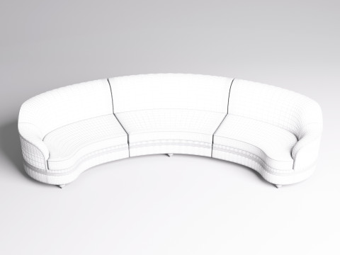 Fabric Round Sofa 001 Model 3D