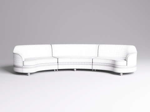 Fabric Round Sofa 001 Model 3D