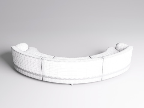 Fabric Round Sofa 001 Model 3D
