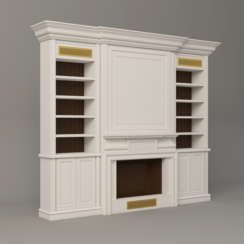 Classic Bookcase 001 Modelo 3D .c4d .max .obj .3ds .fbx .stl .blend