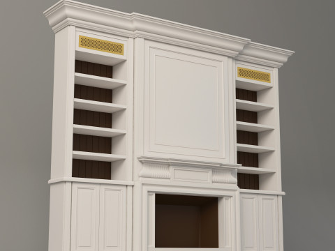 Classic Bookcase 001 Modelo 3D