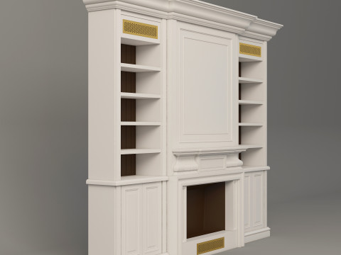 Classic Bookcase 001 Modelo 3D