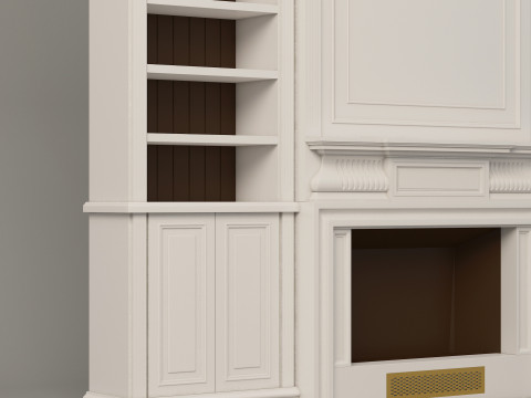 Classic Bookcase 001 Modelo 3D