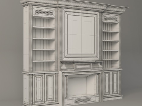 Classic Bookcase 001 Modelo 3D