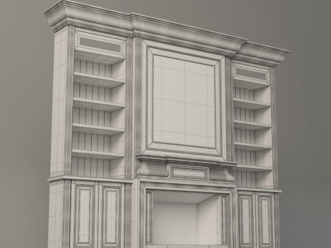 Classic Bookcase 001 Modelo 3D