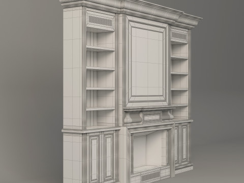 Classic Bookcase 001 Modelo 3D