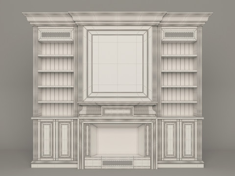 Classic Bookcase 001 Modelo 3D