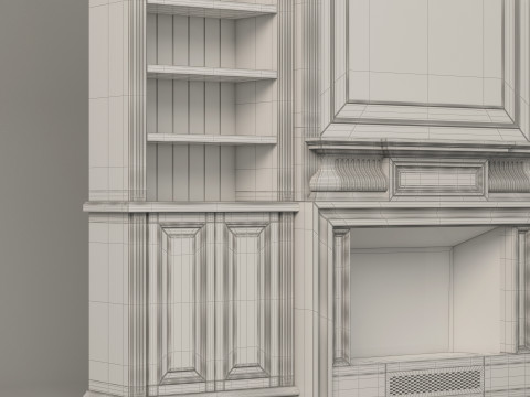 Classic Bookcase 001 Modelo 3D
