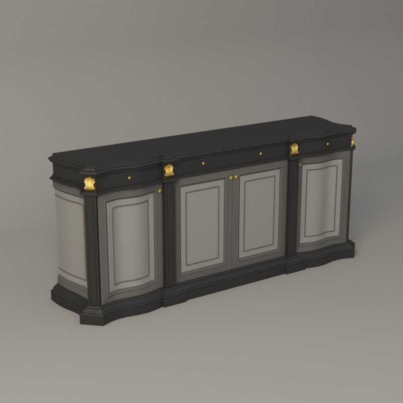 Classic Office Console 001 3D 모델 .c4d .max .obj .3ds .fbx .stl .blend 