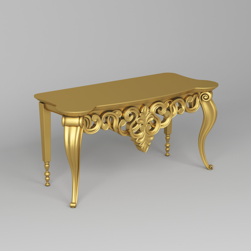 Classic Console Table 001 3D Model .c4d .max .obj .3ds .fbx .stl .blend 