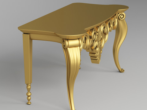 Classic Console Table 001 3D Model