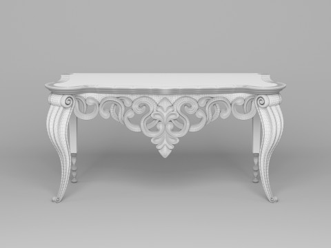 Classic Console Table 001 3D Model