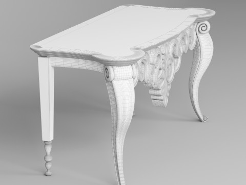 Classic Console Table 001 3D Model