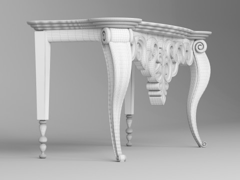 Classic Console Table 001 3D Model