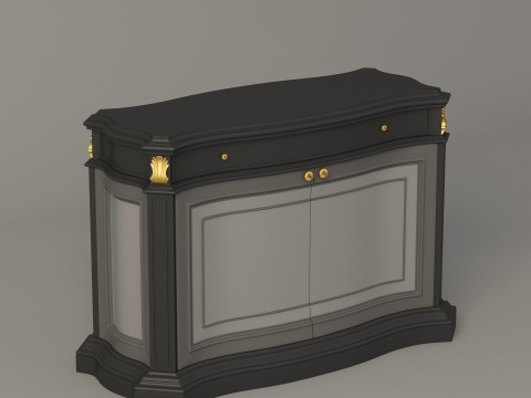 Classic Office Cupboard 001 Model 3D