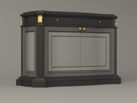 Classic Office Cupboard 001 Model 3D