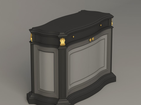 Classic Office Cupboard 001 Model 3D