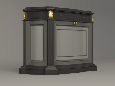 Classic Office Cupboard 001 Model 3D