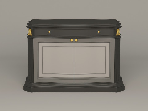 Classic Office Cupboard 001 Model 3D