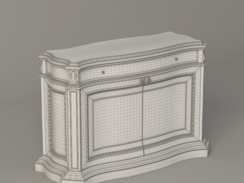 Classic Office Cupboard 001 Model 3D