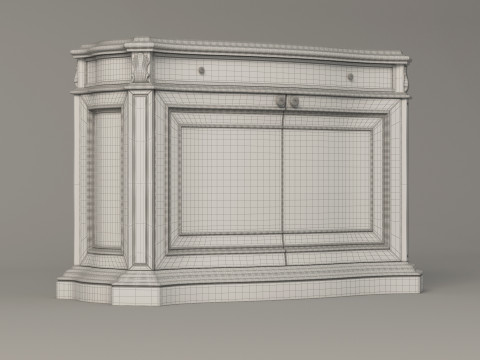 Classic Office Cupboard 001 Model 3D