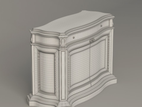 Classic Office Cupboard 001 Model 3D