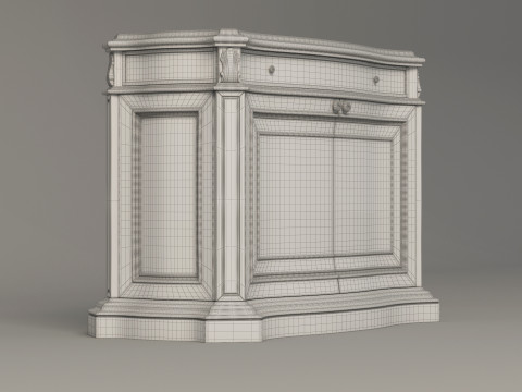 Classic Office Cupboard 001 Model 3D
