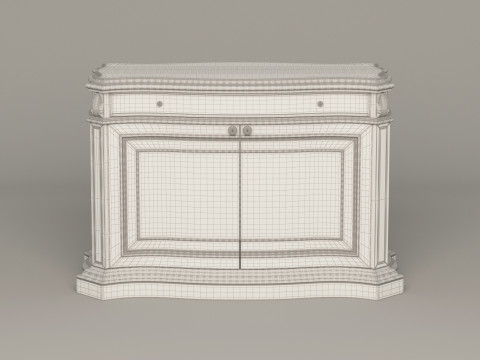 Classic Office Cupboard 001 Model 3D
