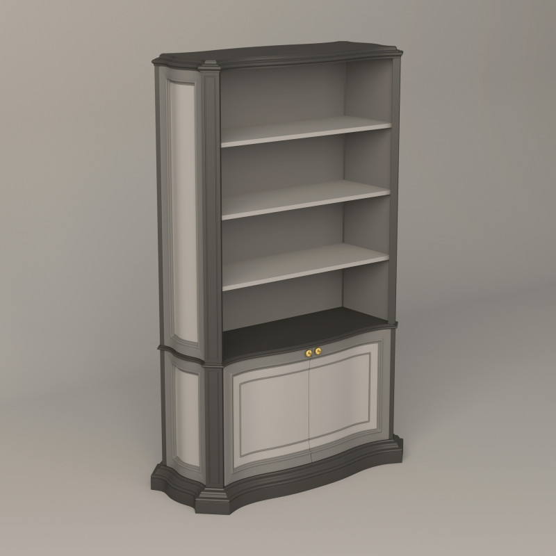 Classic Book Shelf 001 3D Model .c4d .max .obj .3ds .fbx .stl .blend 