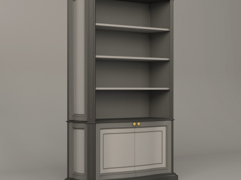 Classic Book Shelf 001 3D Model